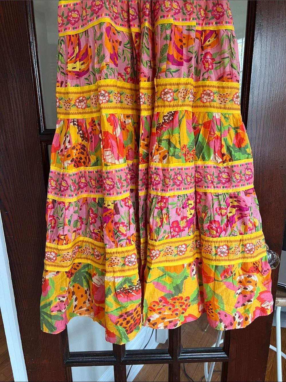 FARM Rio NWT! Pink & Yellow Floral Tiered Sundress - Picture 2 of 14
